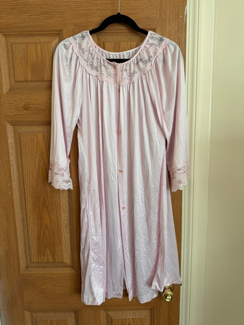 Vintage classic style Lace-Trim Pink Women’s Nightgown
